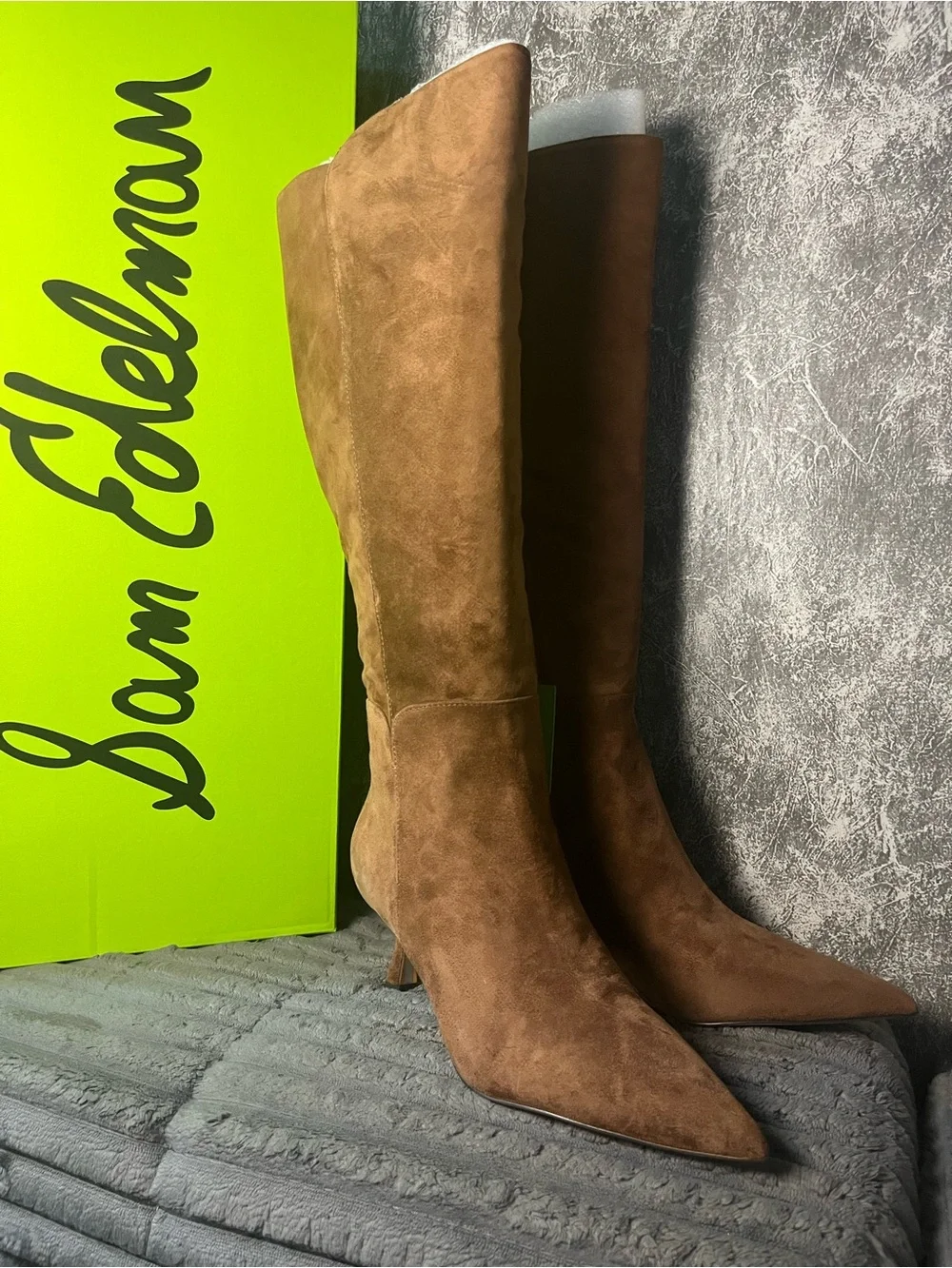 Sam Edelman Toffee Suede Over-the-Knee Pointed Toe Boots new